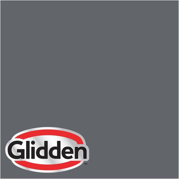 Glidden Premium 5 gal. #HDGCN39D Dark Grey Silk Flat Interior Paint with Primer