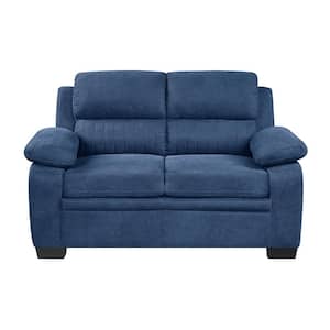 Deliah 58 in. W Blue Textured Fabric Loveseat