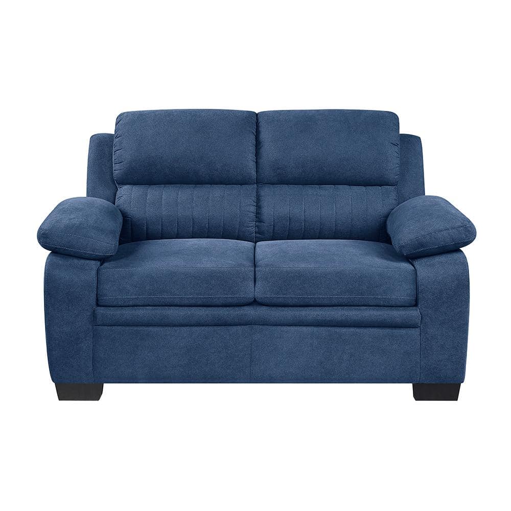 Deliah 58 in. W Blue Textured Fabric Loveseat