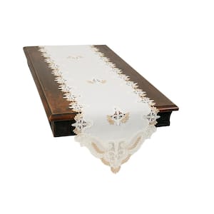 0.1 in. H x 15 in. W x 54 in. D Anais Elegant Lace Embroidered Cutwork Table Runner