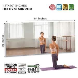 Extra-Large 48 in. W x 84 in. H Gym Mirror 1/4 in. Tempered, With Safety Backing for Garage Gym