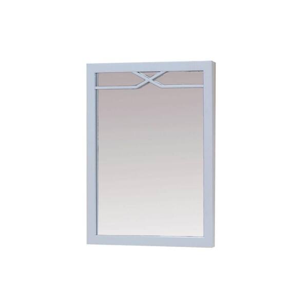 Maykke Bombay 30 in. H x 24 in. W Wall Mirror in French Gray