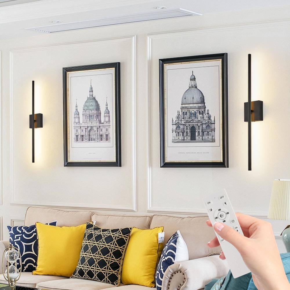 28 in. Matte Black LED Wall Sconce, Modern Linear Bar Light with Remote Control, 360 Rotatable, High CRI 95,2-Pack price history on PriceWatchPro