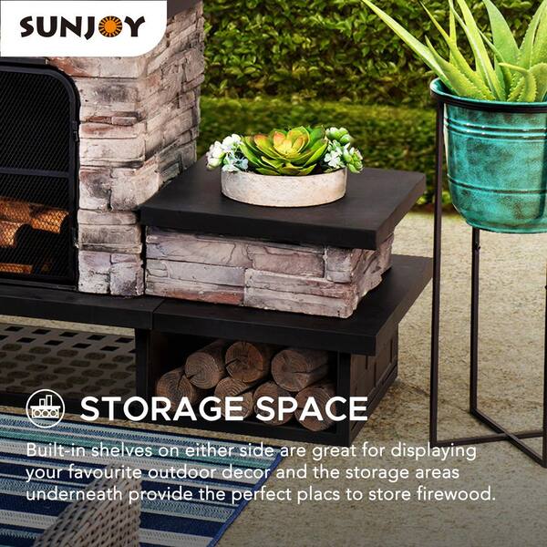 Sunjoy Maryland Bel Aire 48.03 in. Copper Fireplace with Mesh