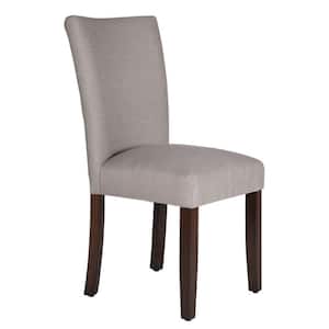 Gray and Brown Fabric Splayed Back Parson Dining Chair