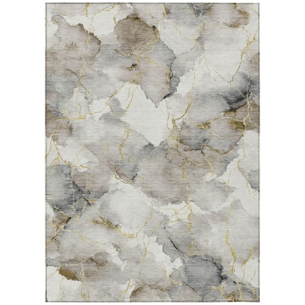 Chantille Machine Washable Indoor/Outdoor Abstract ACN2591 Ivory 9 ft. x 12 ft. Area Rug