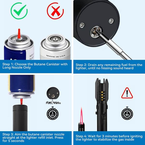 Lynzavix Zinc Alloy Ceramic Windproof Butane Torch Lighter