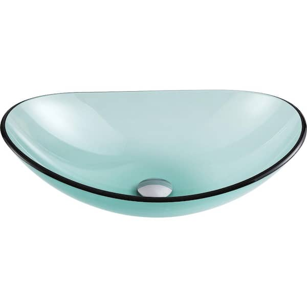 ANZZI Major Series Deco-Glass Vessel Sink in Lustrous Green