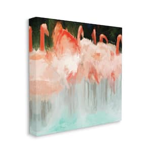 "Animal Flamingo Group Contemporary Pink Birds" by Dan Meneely Unframed Animal Canvas Wall Art Print 36 in. x 36 in.