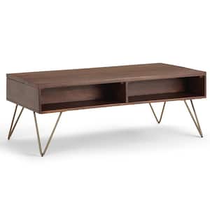 Hunter 48 in. Umber Brown Rectangle Mango Wood Coffee Table with Lift Top