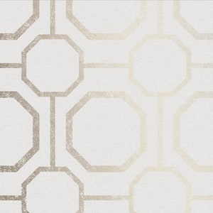 Sashiko Pearl White Removable Wallpaper Sample