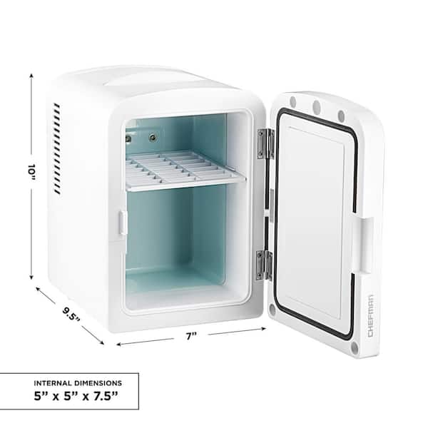Koolatron Cosmetics Fridge with Makeup Mirror and LED Ring Light, 12V DC  110V AC Portable Cooler, 6L COSM6 - The Home Depot