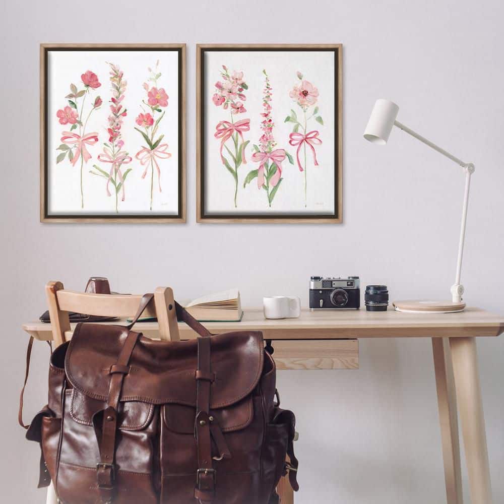 Soft Fresh Pastel Sprigs by Sally Swatland 2 Piece Brown Floater Frame Nature Graphic Art Print 31 in. x 25 in. price history on PriceWatchPro