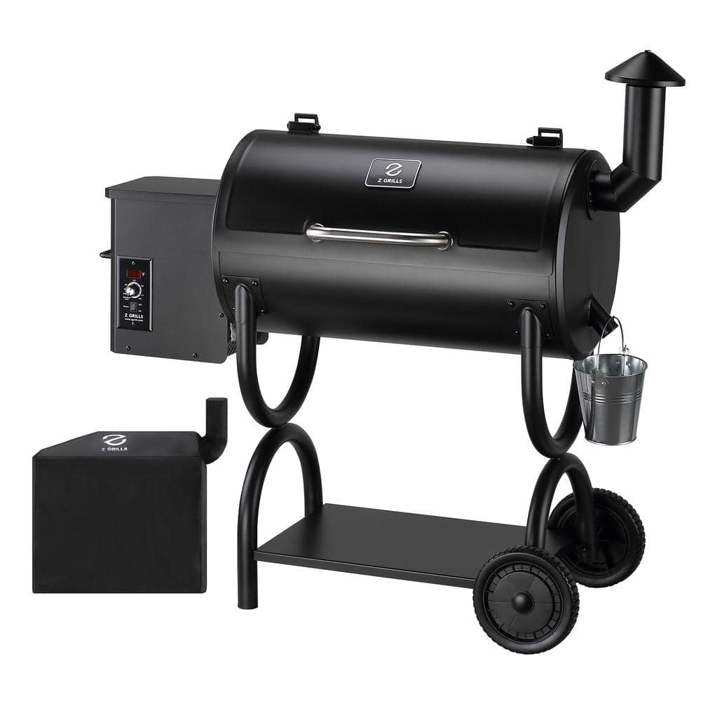 Z GRILLS 560 sq. in. Pellet Grill and Smoker in Black with Cover Included