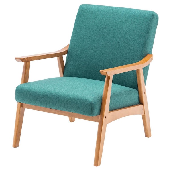 Karl home Emerald Wood Frame C Backrest Single Seat Arm Chair