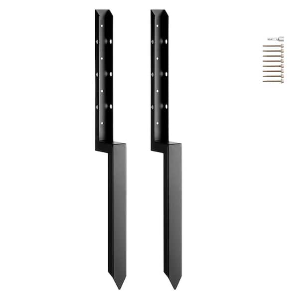 VEVOR Fence Post Anchor Repair Kit 2-Pack Inner Diameter 2 in. x 2 in. Heavy-Duty Steel Fence Post Support Stakes