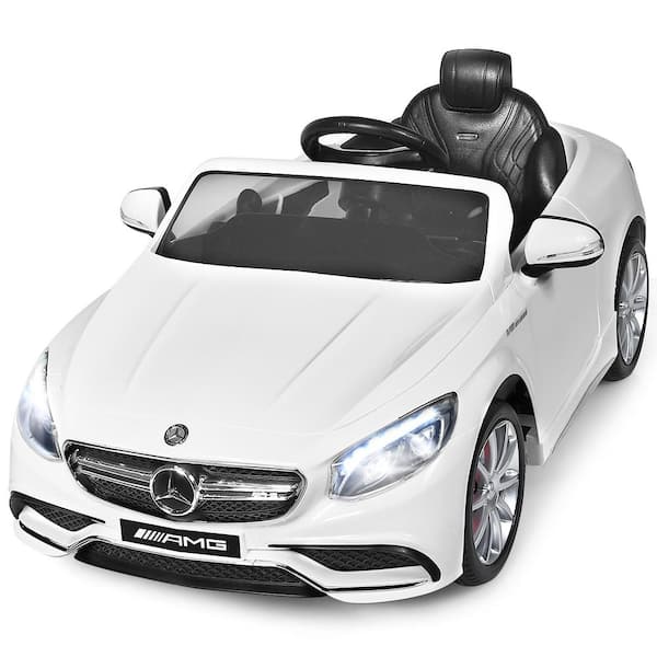 Costway 12-Volt Mercedes-Benz S63 Licensed Kids Ride On Car Battery Powered RC with MP3 White
