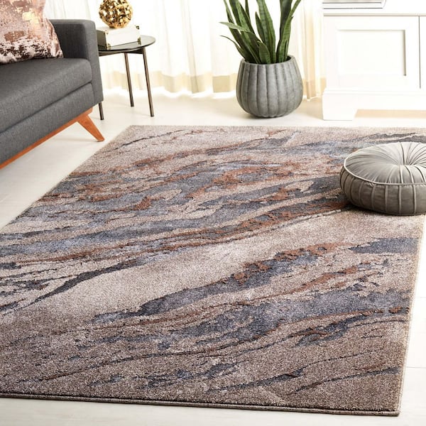 Pacific 9 ft. x 12 ft. Gray/Brown Monochrome Marble Area Rug