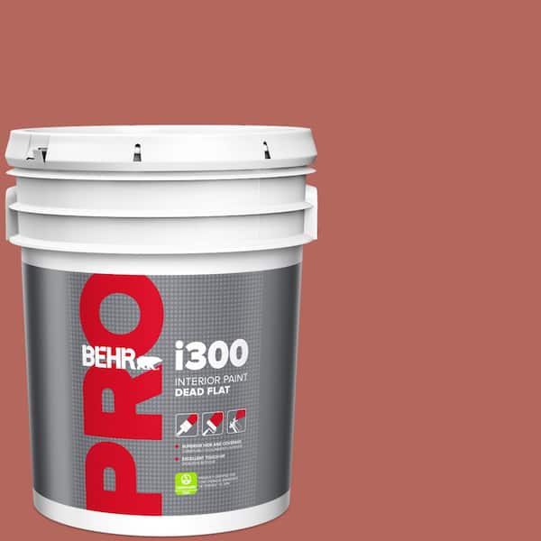 BEHR PRO 5 gal. #180D-6 Mineral Red Dead Flat Interior Paint