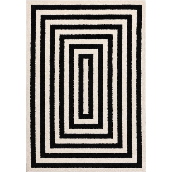 Casa Ivory 5 ft. 3 in. x 7 ft. 6 in. Abstract Polypropylene Area Rug
