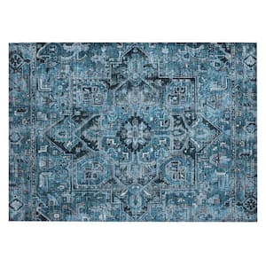 Chantille ACN570 Blue 1 ft. 8 in. x 2 ft. 6 in. Machine Washable Indoor/Outdoor Geometric Area Rug
