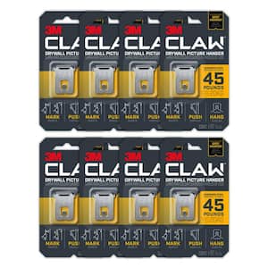 CLAW 45 lbs. Drywall Picture Hanger with Spot Marker (Pack of 8-Hangers and 8-Markers)