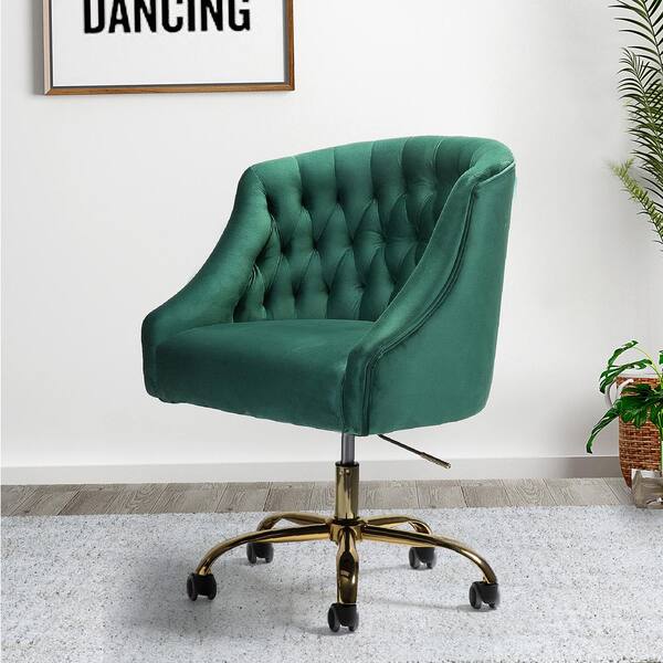 green velvet office chair