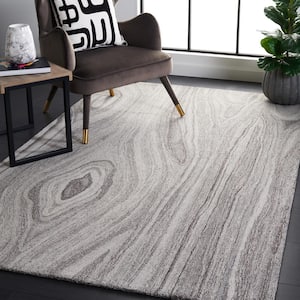 Abstract Gray 4 ft. x 6 ft. Abstract Striped Area Rug