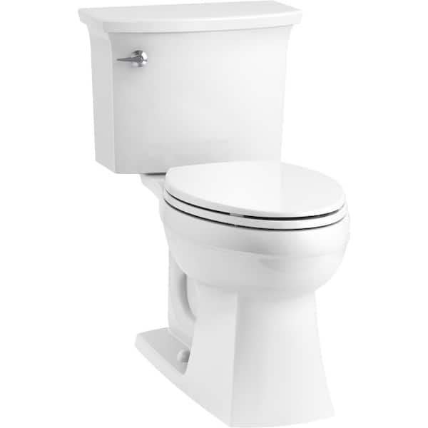 KOHLER Elmbrook The Complete Solution 2-Piece 1.28 GPF Single Flush Elongated Toilet in White, Seat Included