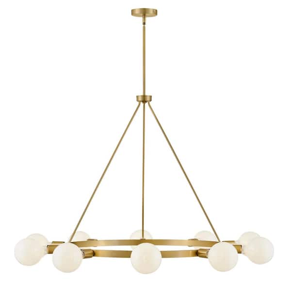 LARK - Orla 10-Light Lacquered Brass Wagon Wheel Chandelier
