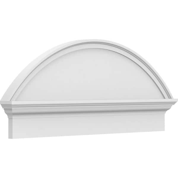 Ekena Millwork 2-3/4 in. x 38 in. x 16-3/8 in. Segment Arch Smooth Architectural Grade PVC Combination Pediment Moulding