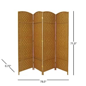 6 ft. Light Beige 4-Panel Room Divider