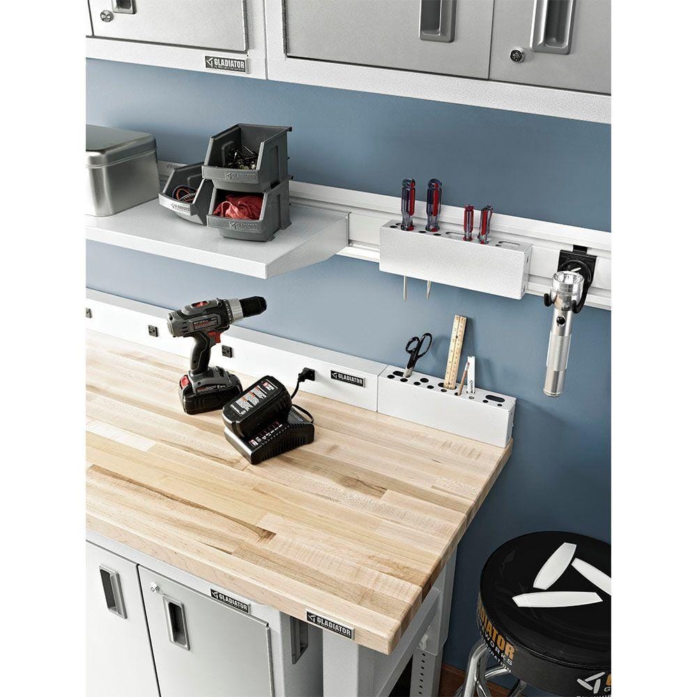 48" White Solid Steel Wall-Mountable Shelf
