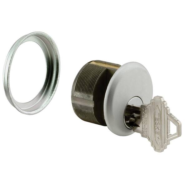 Prime-Line 1 in. L Aluminum Heavy Duty Mortise Key Cylinder Lock