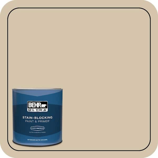BEHR ULTRA 1 qt. #YL-W11 Khaki Shade Extra Durable Satin Enamel Interior Paint & Primer