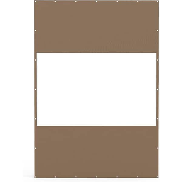 Brown 10'H x 7'W Heavy Duty Outdoor Clear Panel Curtain, 18 oz Waterproof PVC, Weather Resistant & Tearproof