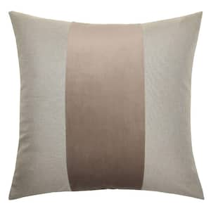 2 Tone Pale Yellowish Gray and Mauve Solid Cotton 24 in. Throw Pillow