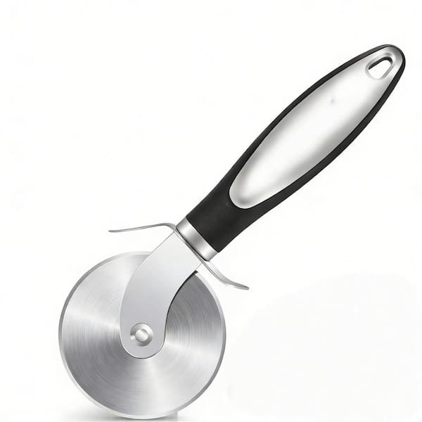 8.3 in. x 3 in. Stainless Steel Pizza Cutter Wheel and Slicer for Pizza, Dough and Pastry Cutting, Black (1-Pack)