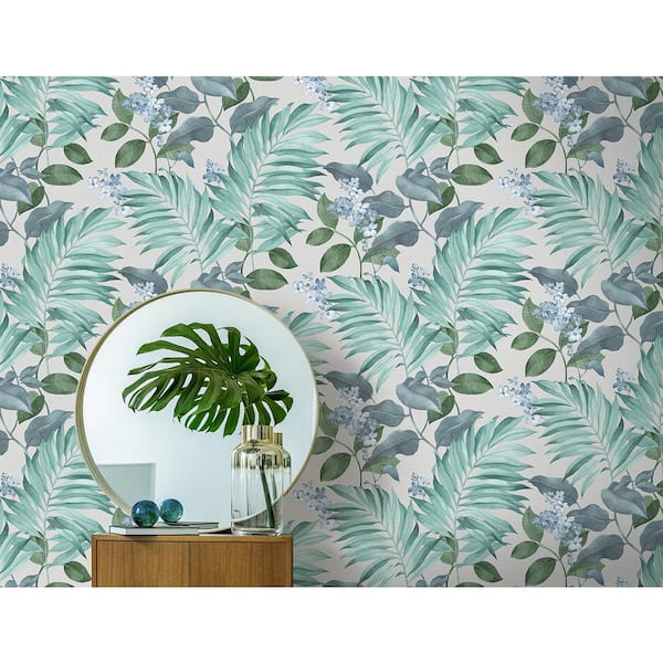 Eden Grey Tropical Vinyl Wallpaper Roll