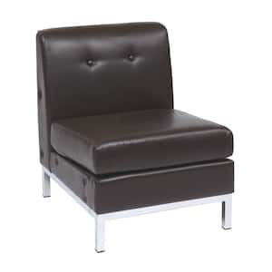Wall Street Espresso Faux Leather Accent Chair