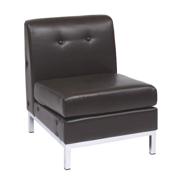 OSP Home Furnishings Wall Street Espresso Faux Leather Accent Chair