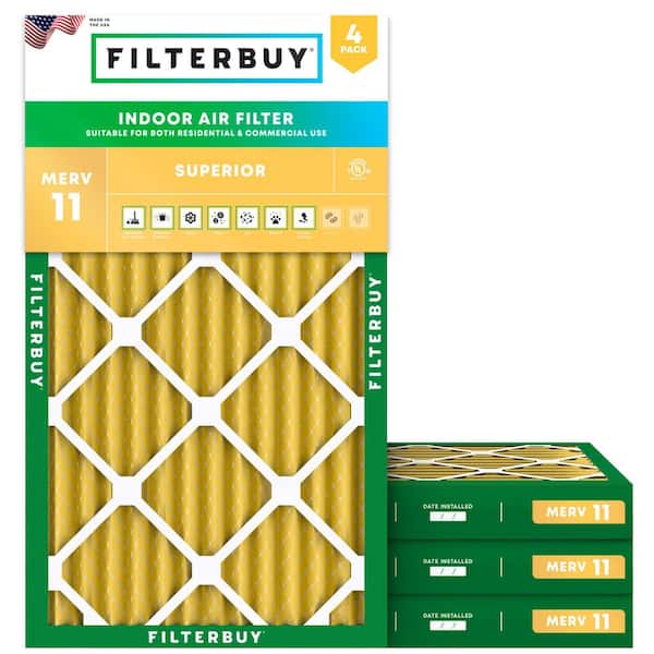 14 in. x 25 in. x 2 in. MERV 11 (FPR 7) Allergen Defense Pleated HVAC AC Furnace Air Filters Replacement (4-Pack)