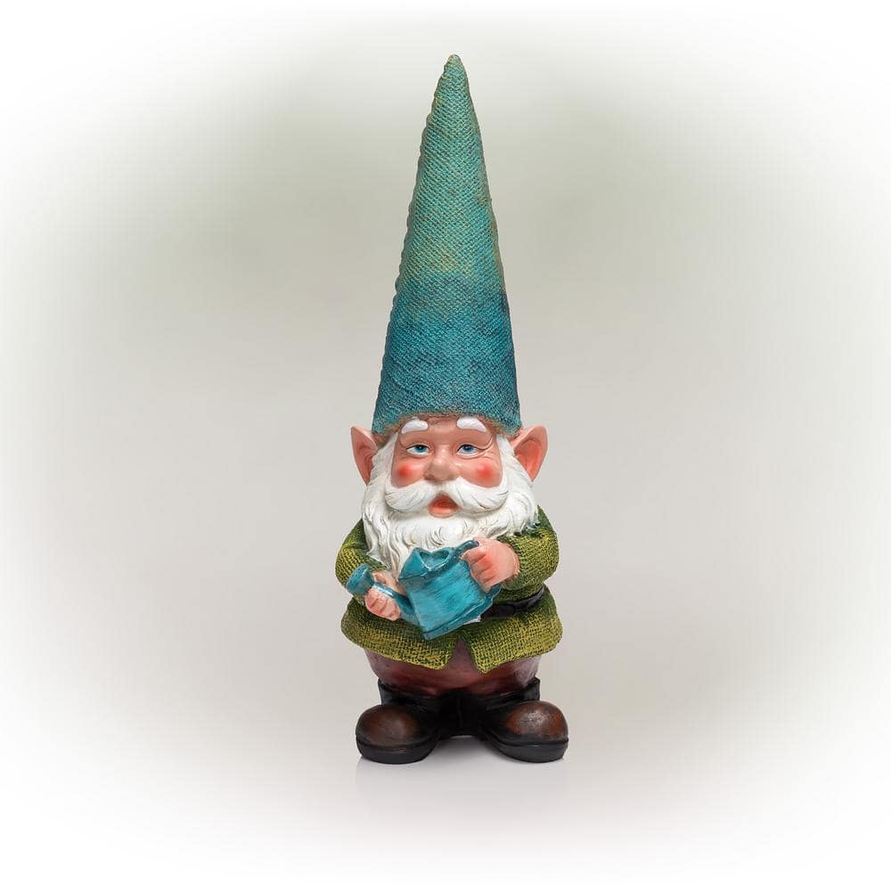 15 in. Tall Outdoor Garden Gnome with Watering Can Yard Decoration, Multico