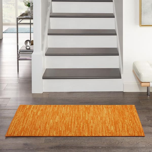Essentials doormat 2 ft. x 4 ft. Sunburst Solid Contemporary Indoor/Outdoor Patio Kitchen Area Rug