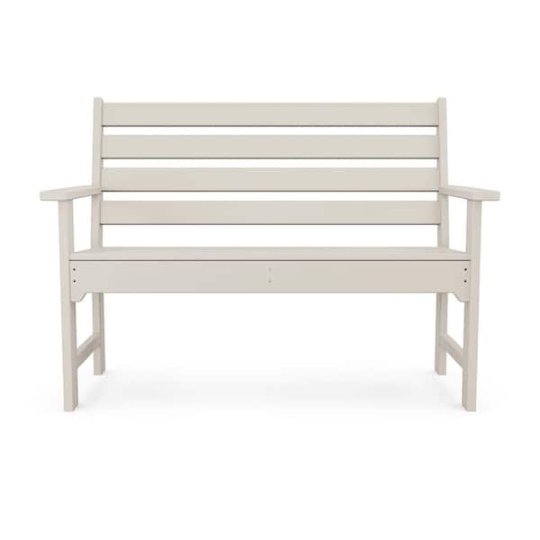Grant Park 48 in. 2-Person Sand Plastic Outdoor Bench