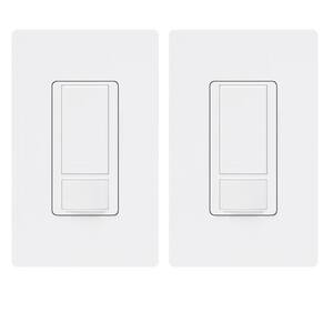 Maestro 2 Amp Motion Sensor Switch with Wallplate, Single-Pole, White (2-Pack)