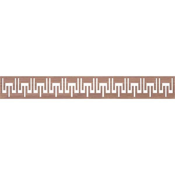 Ekena Millwork Victory Fretwork 0.375 in. D x 46.5 in. W x 6 in. L Walnut Wood Panel Moulding
