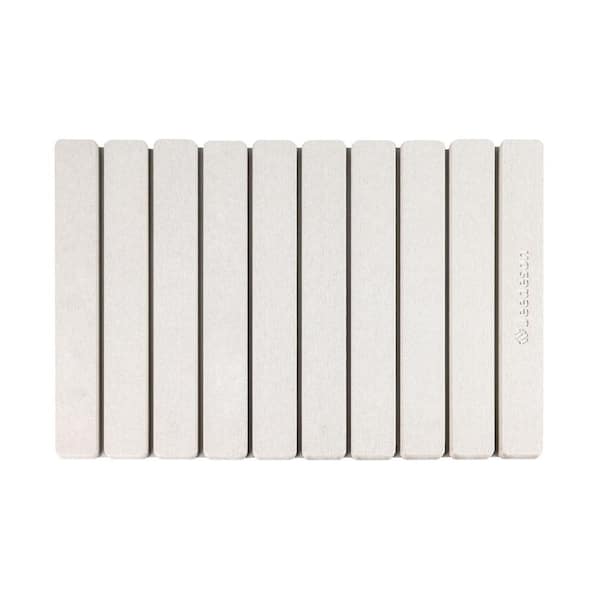 15.4 in. x 23.6 in. Diatomaceous Earth Bathroom Mat, Quick Drying Bathroom Floor Mat, Beige