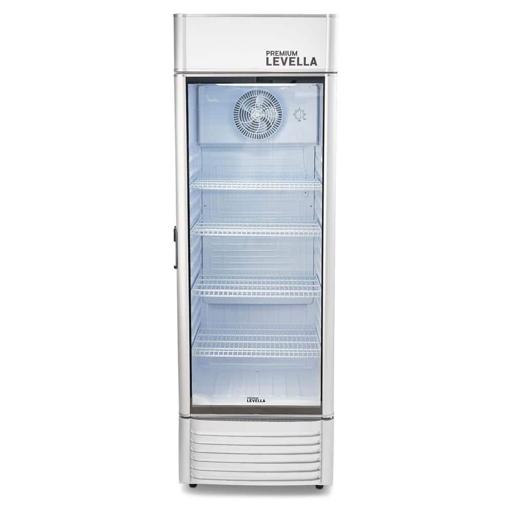 Premium Silver Glass Door Display Refrigerator with Adjustable Shelves