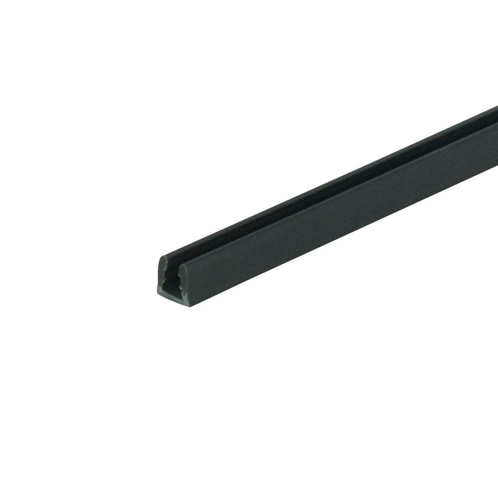 3/16 in. D x 1/8 in. W x 48 in. L Black Styrene Plastic U-Channel Moulding 